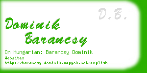 dominik barancsy business card